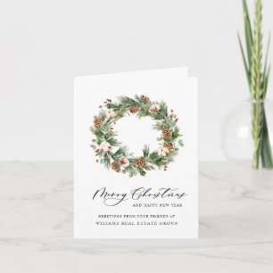 Aquarell-Tannenzapfen-Kranz Weihnachten Geschäftli