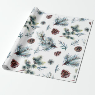 Aquarell-Tannenzapfen-Weihnachten Geschenkpapier