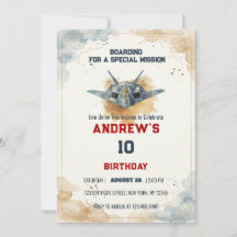Aquarell-Tarnkappen-Jagdflugzeug-Geburtstag