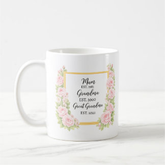 Aquarell-Tasse Geschenk für Oma, Personalisiertes  Kaffeetasse