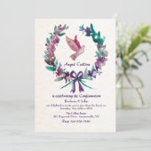 Aquarell-Tauben-religiöse Einladung (Stehend Vorderseite)