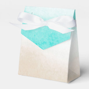 Aquarell Teal & Tan subtile Strandhochzeit Geschenkschachtel