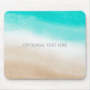 Aquarell Teal & Tan Wasser & Sand Strand Tropisch Mousepad
