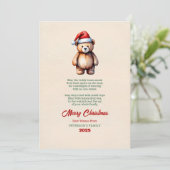 Aquarell-Teddy-Bär-Weihnachtsgrußkarte Einladung (Stehend Vorderseite)