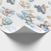 Aquarell-Teddybär-Aviator-Muster-Geschenk Geschenkpapier (Ecke)