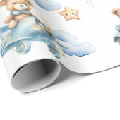 Aquarell-Teddybär-Aviator-Muster-Geschenk Geschenkpapier (Rolleneckpunkt)