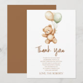 Aquarell-Teddybär-Dankeskarten Dankeskarte (Vorne/Hinten)