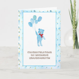 Aquarell-Teddybär Herzlichen Glückwunsch Großelter Karte
