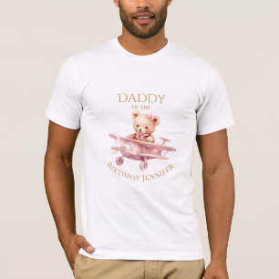 Aquarell-Teddybär-Mädchen 1. Geburtstag T-Shirt