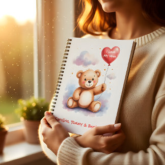 Aquarell-Teddybär-Mama  Notizblock