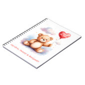 Aquarell-Teddybär-Mama  Notizblock (Linke Seite)