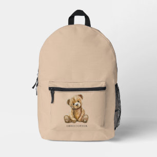Aquarell-Teddybär Neutrales Kinder-Name Bedruckter Rucksack