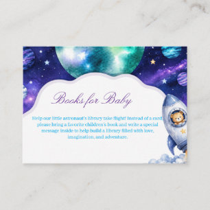 Aquarell-Teddybär-Raketen-Bücher-für-Baby-Karte Begleitkarte