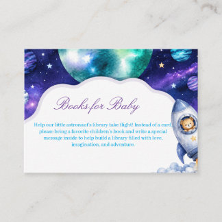 Aquarell-Teddybär-Raketen-Bücher-für-Baby-Karte Begleitkarte
