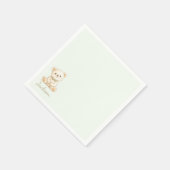 Aquarell-Teddybär-Sage-Grün Serviette (Ecke)