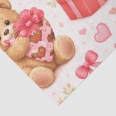 Aquarell-Teddybär-Valentinstag-Muster Seidenpapier (Detail)