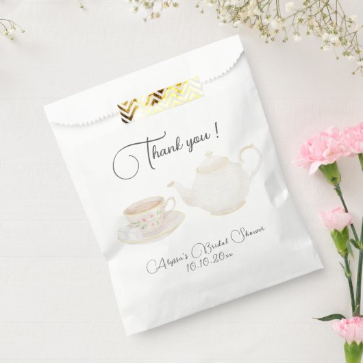 Aquarell-Teeparty-Brautabschied Danke Geschenktütchen (Versiegelt)