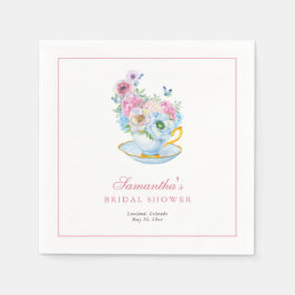 Aquarell-Teeparty-Brautjunggesellinnenabschied Serviette