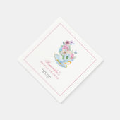 Aquarell-Teeparty-Brautjunggesellinnenabschied Serviette (Ecke)