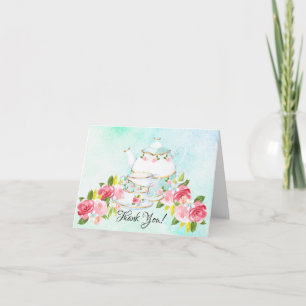 Aquarell-Teeparty-Dusche Danke