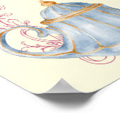 Aquarell-Teeparty-Willkommensschild Poster (Ecke)