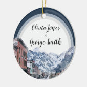 Aquarell Telluride Colorado Keramik Ornament (Links)