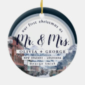 Aquarell Telluride Colorado Keramik Ornament (Hinten)