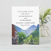 Aquarell Telluride Colorado Save the Date Einladung (Stehend Vorderseite)