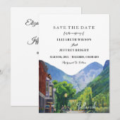 Aquarell Telluride Colorado Save the Date Einladung (Vorne/Hinten)