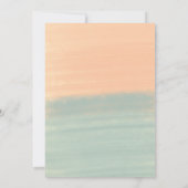 Aquarell Textile Babydusche Pfirsichgrün Einladung (Rückseite)