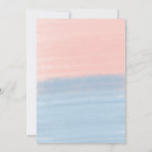 Aquarell Textile Babydusche Rosa Blau Einladung (Rückseite)