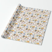 Aquarell-Thema Straßenbaustelle Geschenkpapier (Ungerollt)