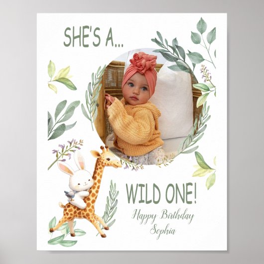 Aquarell Tierbaby Erstgeburt minimal Poster (Vorne)