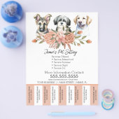 Aquarell-Tiergeschäft-Hund-Abriss-Streifen Flyer (Einzeln)