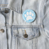 Aquarell-Tierpfotenabdruck und Knochen Blau Button (Beispiel)