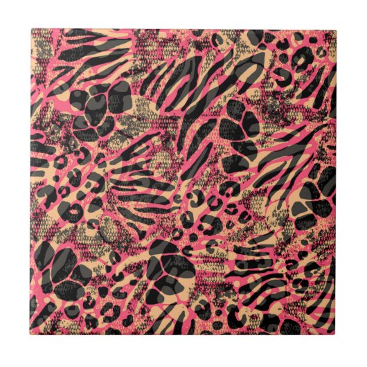 Aquarell Tiersafari Fliese (Vorderseite)