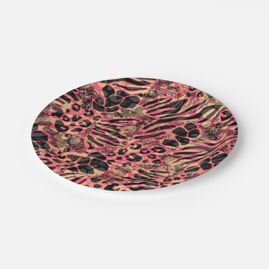 Aquarell Tiersafari Pappteller (Schrägansicht)