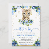 Aquarell Tiger Cub Boy Baby Dusche Einladung (Vorderseite)