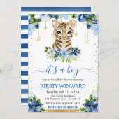 Aquarell Tiger Cub Boy Baby Dusche Einladung (Vorne/Hinten)