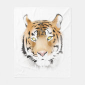 Aquarell-Tigerkopf-Tier Fleecedecke (Vorderseite)