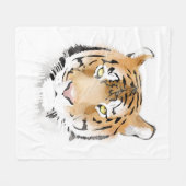 Aquarell-Tigerkopf-Tier Fleecedecke (Vorderseite (Horizontal))