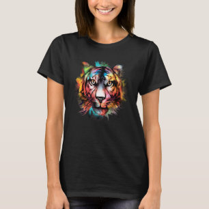 Aquarell-Tigerkopf-Tier-Wildlife-Großkatze T-Shirt