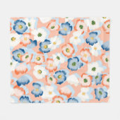 Aquarell Tinte Blume: Vintages Muster Fleecedecke (Vorderseite (Horizontal))