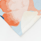 Aquarell Tinte Blume: Vintages Muster Fleecedecke (Ecke)