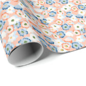 Aquarell Tinte Blume: Vintages Muster Geschenkpapier (Rolleneckpunkt)