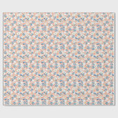 Aquarell Tinte Blume: Vintages Muster Geschenkpapier (Flach)