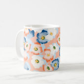 Aquarell Tinte Blume: Vintages Muster Kaffeetasse (Vorderseite Links)