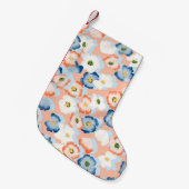 Aquarell Tinte Blume: Vintages Muster Kleiner Weihnachtsstrumpf (Vorderansicht (hängend))