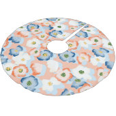 Aquarell Tinte Blume: Vintages Muster Polyester Weihnachtsbaumdecke (Schrägansicht)