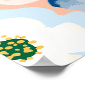 Aquarell Tinte Blume: Vintages Muster Poster (Ecke)